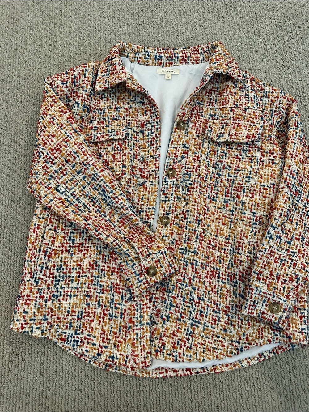 Multicolor Tweed Shacket - Women's Blazer Jacket